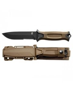 Gerber Strongarm Fixed Serrated Kniv - Coyote (Gerber / Bear Grylls)