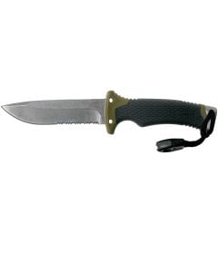 Gerber Ultimate Survival Fixed Serrated Kniv - Black/Green